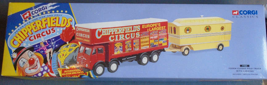 CORGI 1/50 SCALE - FODEN CLOSED POLE TRUCK WITH CARAVAN - BOXED