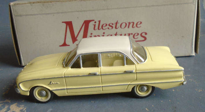 MILESTONE MINIATURES 1/43 SCALE - RARE WHITEMETAL 1961 FORD FALCON, BOXED, SEE DISCRIPTION BELOW