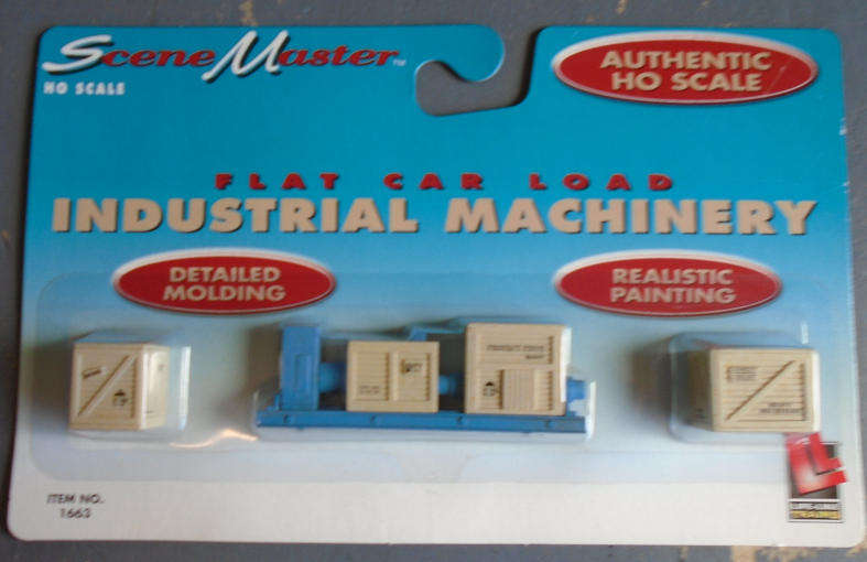 LIFE-LIKE HO SCALE - FLAT CAR LOAD, MACHINERY, CARDED