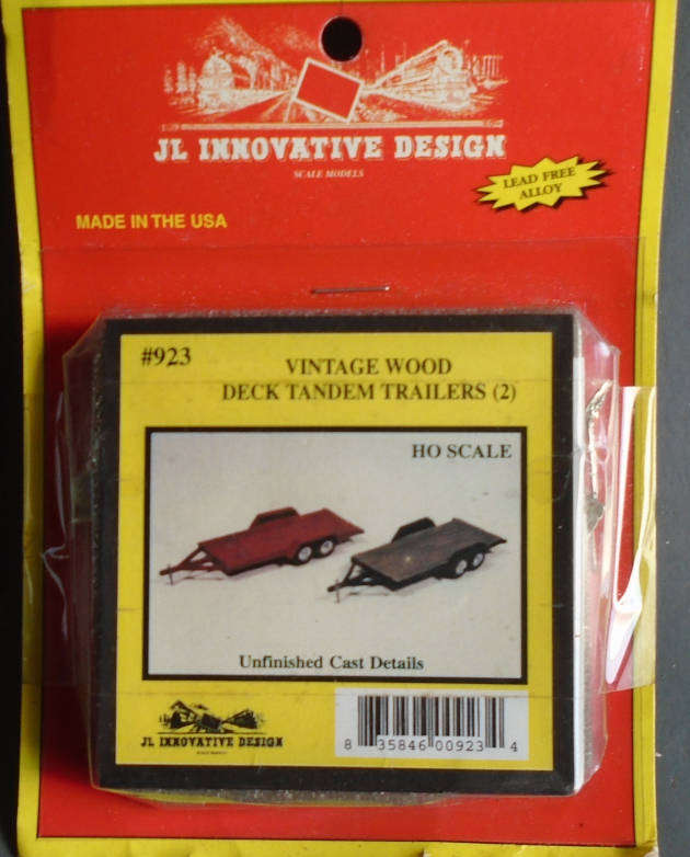 JL INNOVATION HO SCALE - 2 X WOOD DECK TANDEM TRAILERS, CARDED