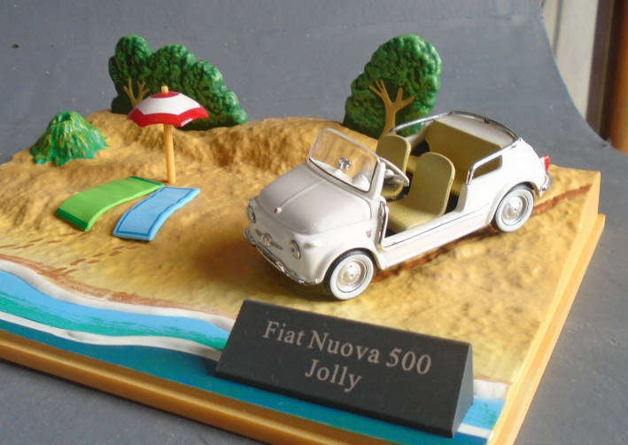 1/43 SCALE - FIAT NUOVA 500 JOLLY, BOXED DIORAMA