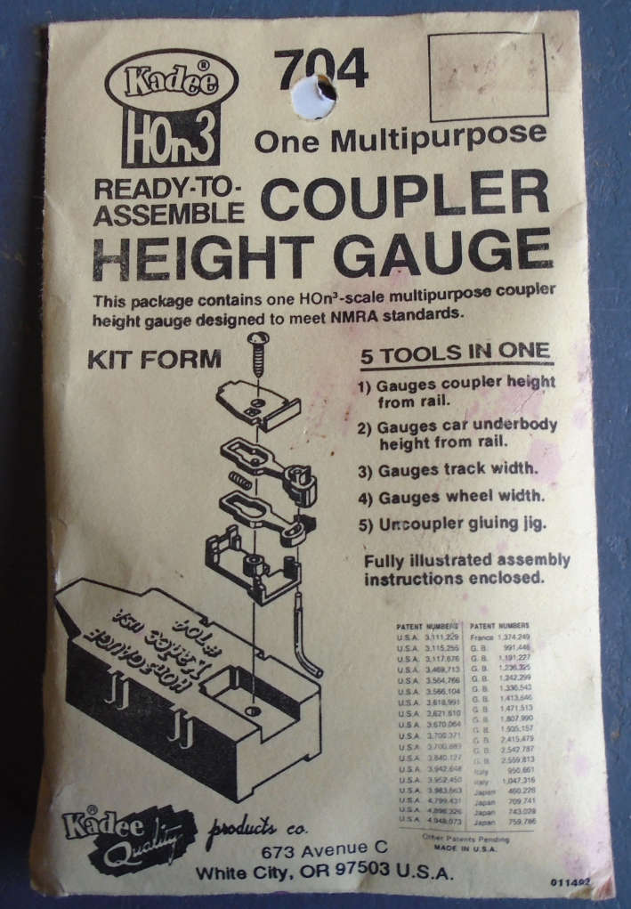 KADEE HOn3 SCALE - 704 COUPLER HEIGHT GAUGE, IN PKT