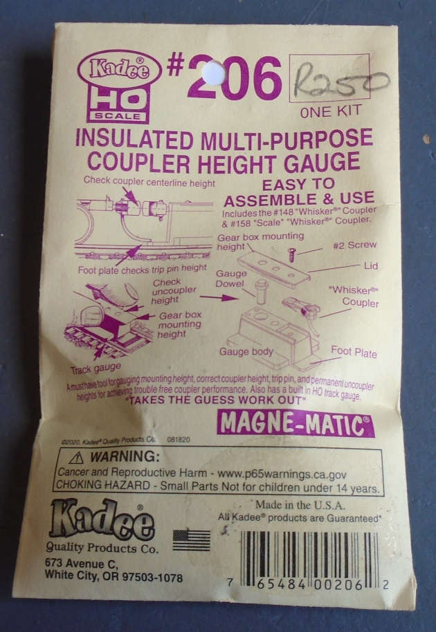 KADEE HO SCALE - INSULATED MULTI-PURPOSE COUPLER HEIGHT GAUGE, NEW