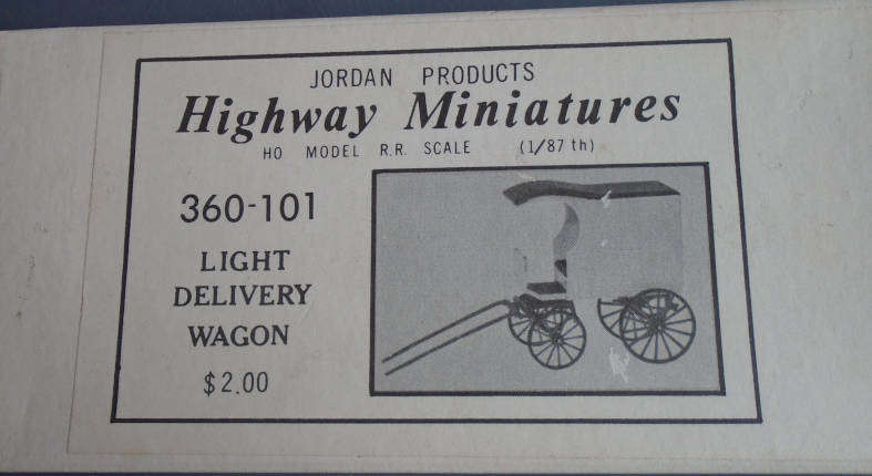 HIGHWAY MINIATURES HO SCALE - LIGHT DELIVERY WAGON KIT, BOXED