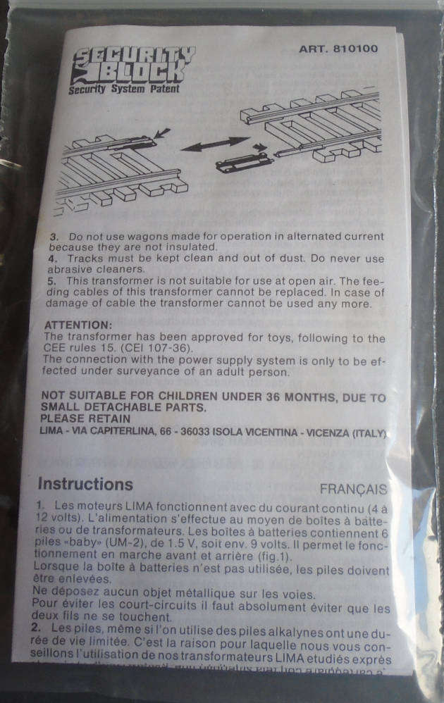 LIMA HO SCALE - SECURITY BLOCK, IN PKT