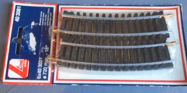 LIMA HO SCALE - 6 X DIA 720mm - 18 deg CURVED TRACK, CARDED