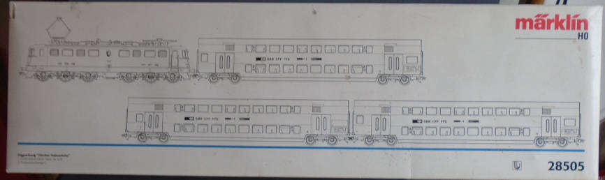 MARKLIN HO SCALE - RARE SWISS RAIL SET WITH DELTA DIGITAL LOCO & 3 X COACHES, BOXED