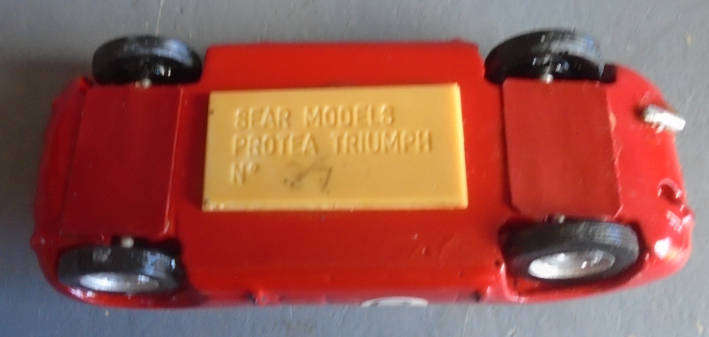 SEAR MODELS 1/43 SCALE - RESIN MADE IN SA, PROTEA TRIUMPH, BUILT AND RACED IN SA,BOXED