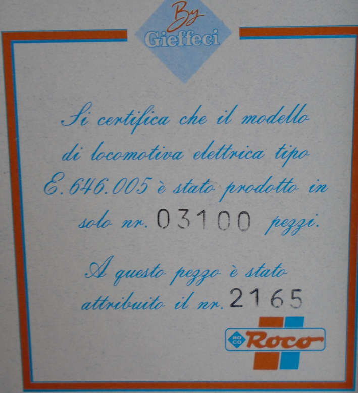 ROCO HO SCALE - FS E.646 a E.645 ARTICULATED ELECTRIC LOCO IN TIN CASE, LIMITED EDITION