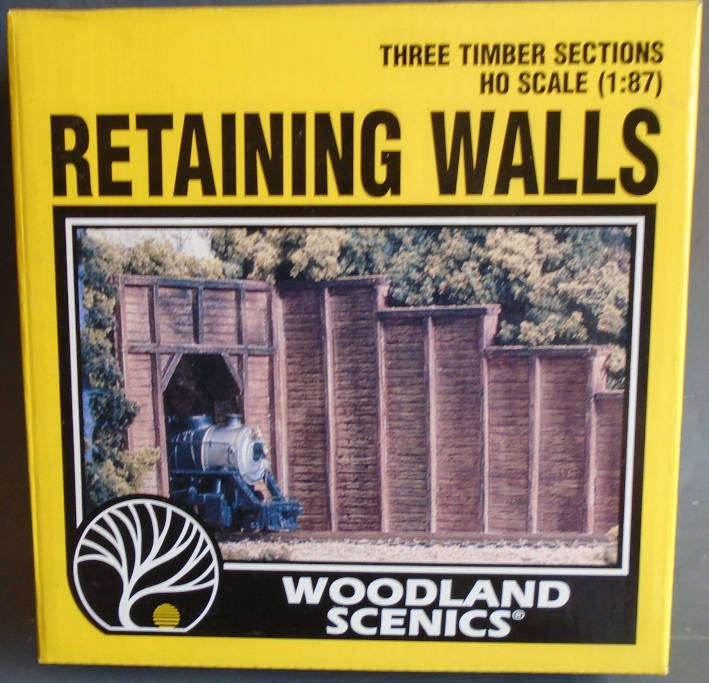 WOODLAND SCENICS HO SCALE - 3 TIMBER SECTIONS RETAING WALLS, BOXED