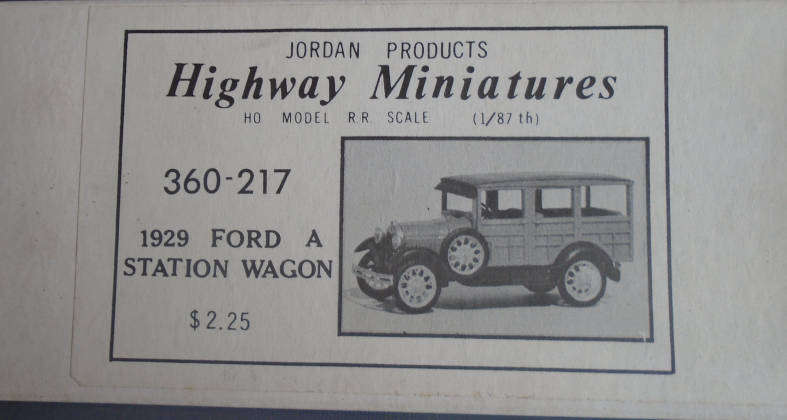 HIGHWAY MINIATURES HO SCALE - 1929 FORD A STATION WAGON KIT, BOXED