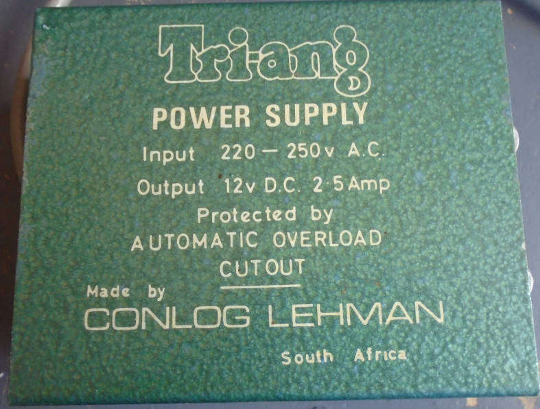 TRI-ANG 12V DC POWER SUPPLY TRANSFORMER MADE IN SA