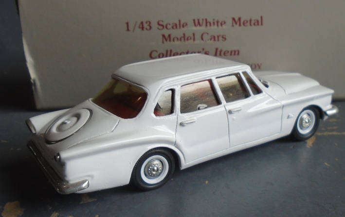 MILESTONE MINIATURES 1/43 SCALE - RARE WHITEMETAL 1960 CHRYSLE VALIANT, BOXED, SEE DISCRIPTION BELOW