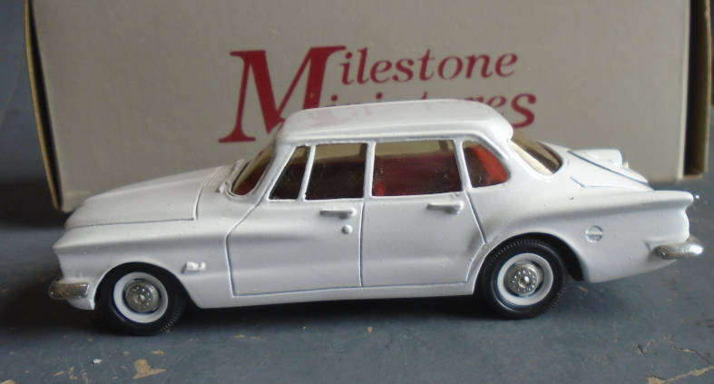 MILESTONE MINIATURES 1/43 SCALE - RARE WHITEMETAL 1960 CHRYSLE VALIANT, BOXED, SEE DISCRIPTION BELOW