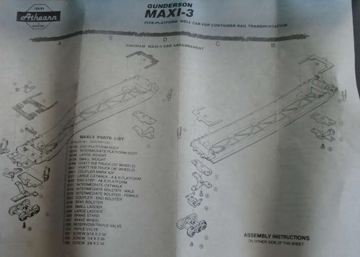 ATHEARN HO SCALE - BN GUNDERSON MAXI-III WAGON SET - AS NEW BOXED