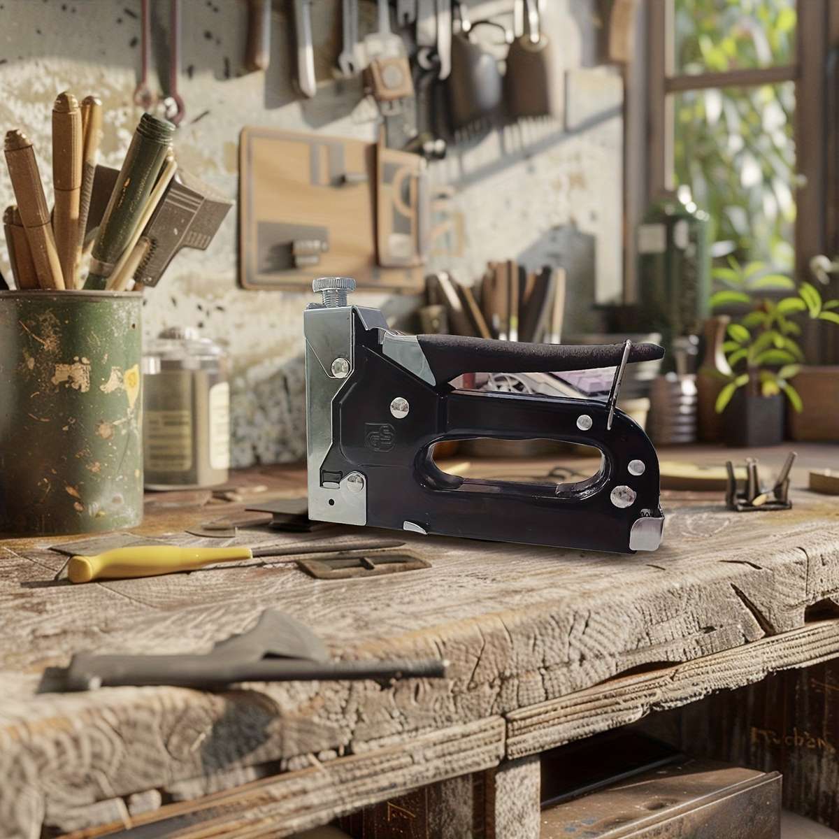 Convenient 3-In-1 Heavy Duty Manual Stapler Kit With 300 Staples - Carbon Steel Non-Rechargeable Sta