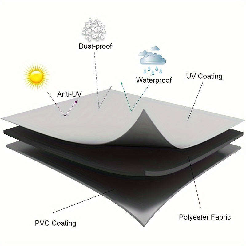 Convenient 1-Piece Thickened Patio Umbrella Cover, Waterproof Outdoor Uv Protection Umbrella Cover W