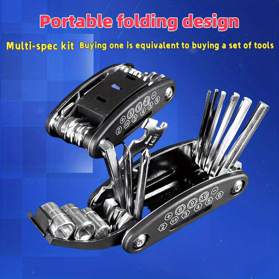 Portable 16 In 1 Stainless Steel Folding Multi-Tool