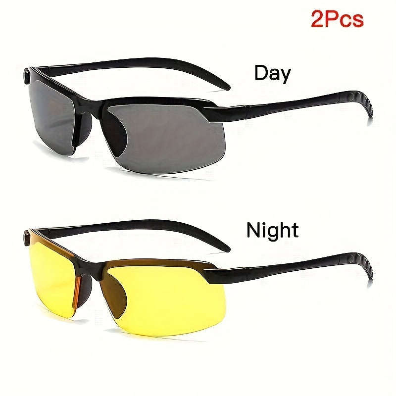 2 Pack Polarized Driving Fashion Glasses, Fashion Photography Props, Men's Decorative Glasses, Daily