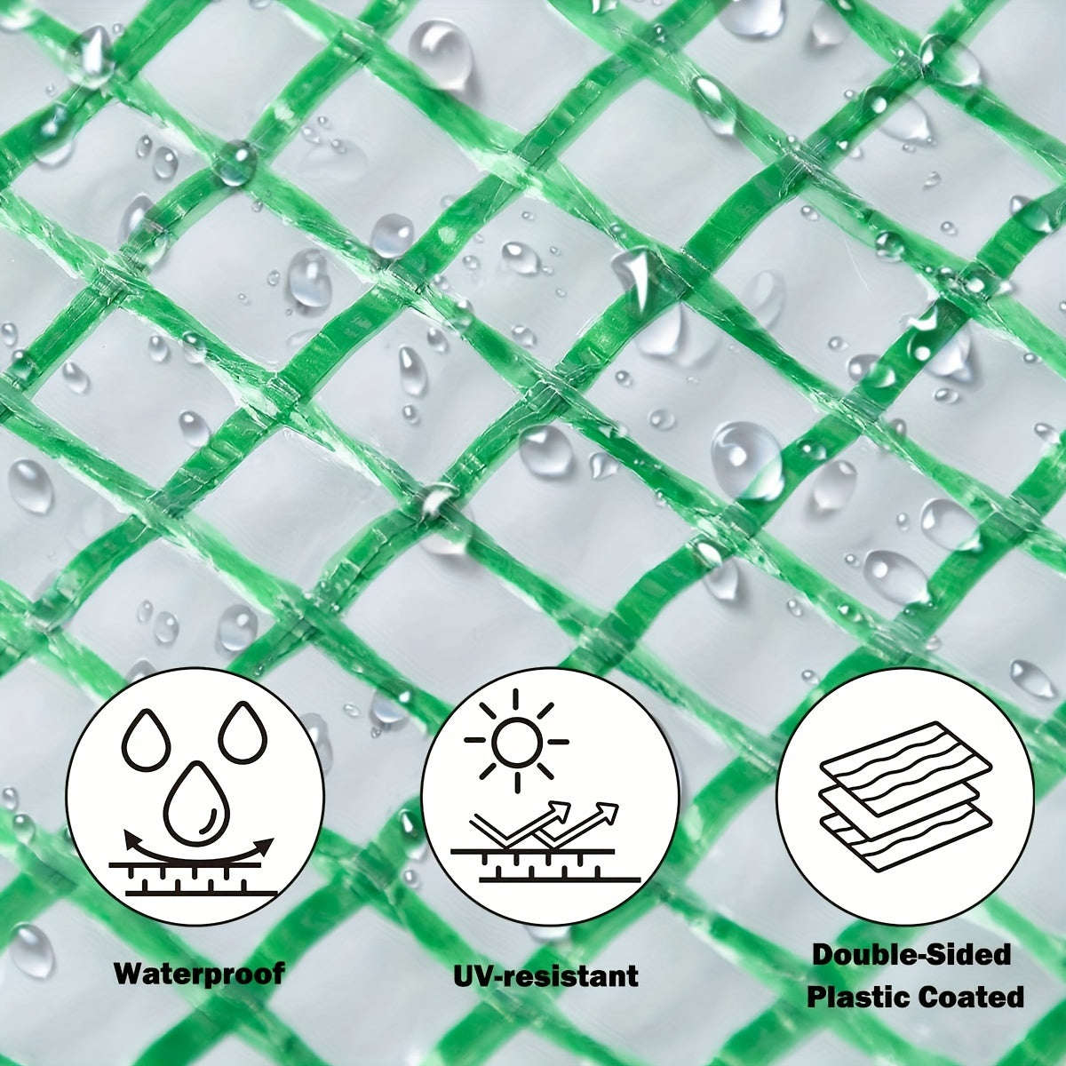 Heavy Duty Green Clear Tarp - Uv And Waterproof Plastic Cover,