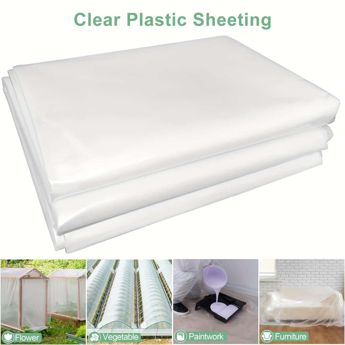 2m*2m 1 Piece Of Transparent Plastic Film, Pe Material