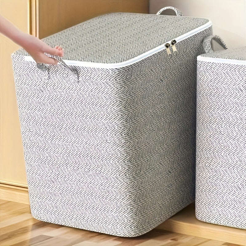Foldable Gray Clothes And Blanket Storage Bag