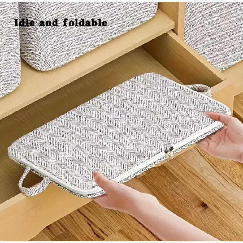 Foldable Gray Clothes And Blanket Storage Bag
