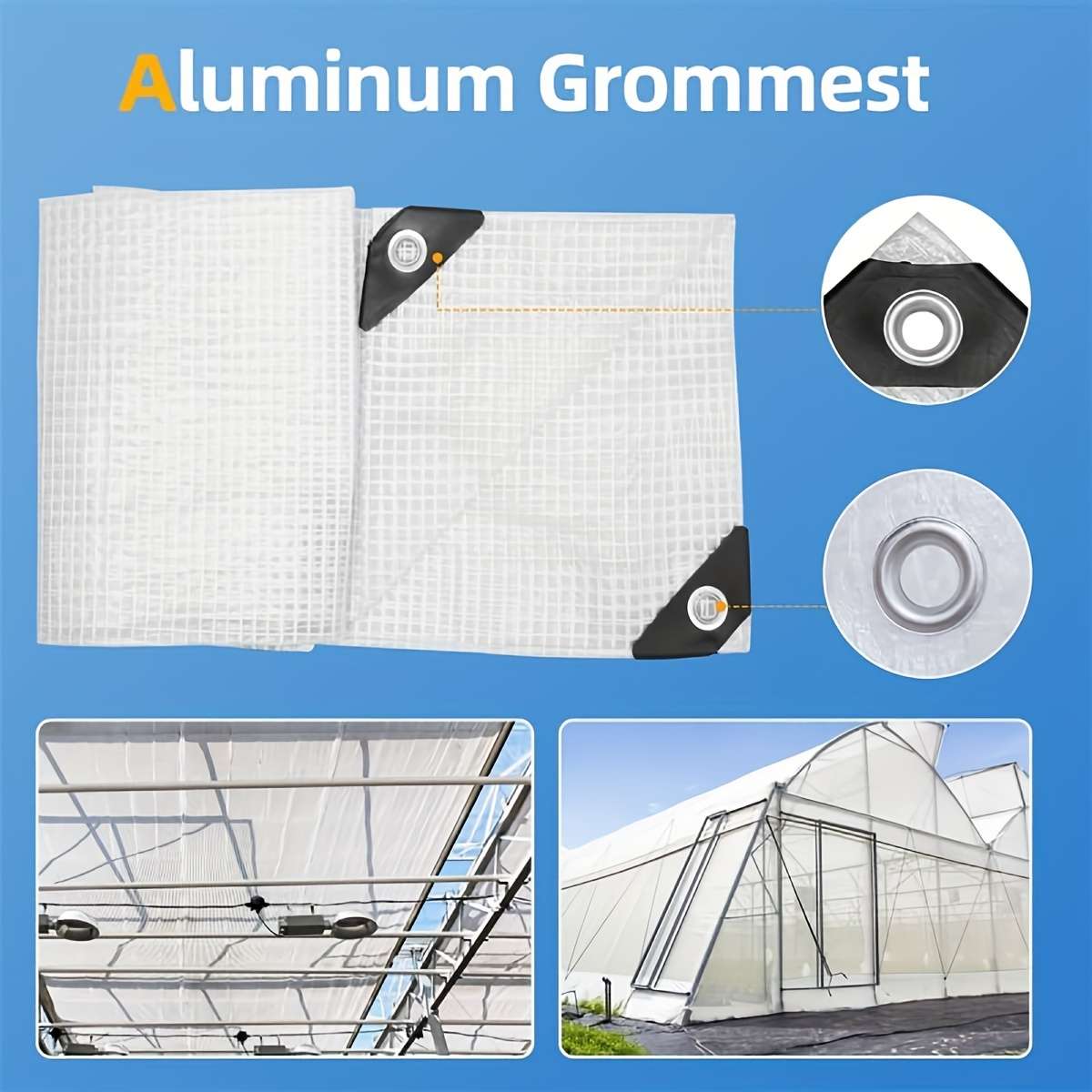1 Uv-Resistant Transparent Tarp With Grommets