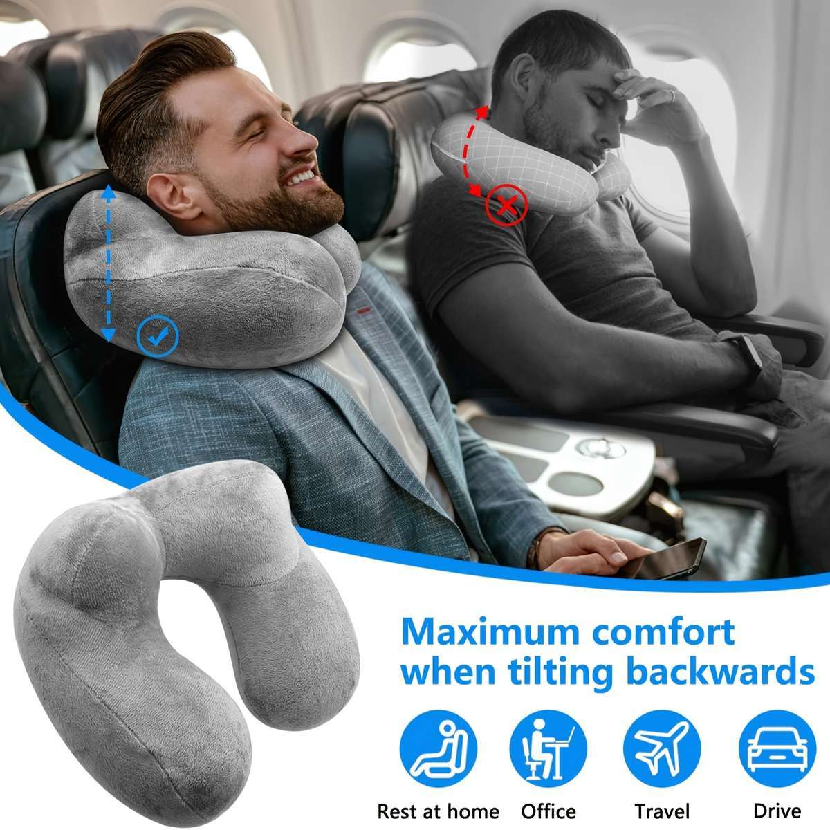 Ergonomic Inflatable Travel Pillow