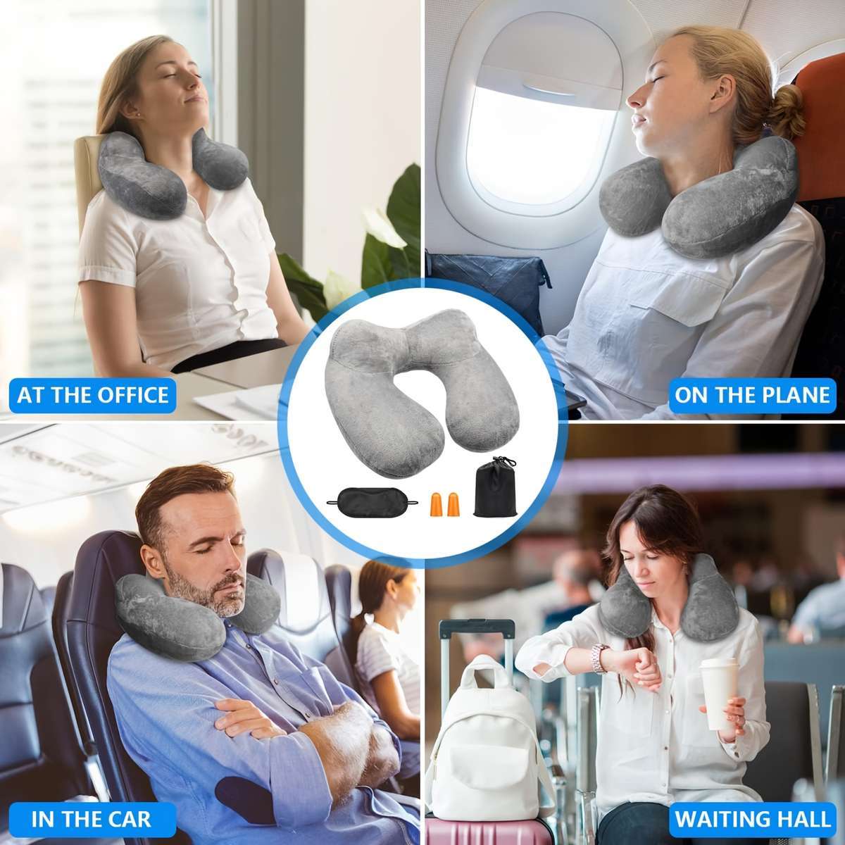 Ergonomic Inflatable Travel Pillow