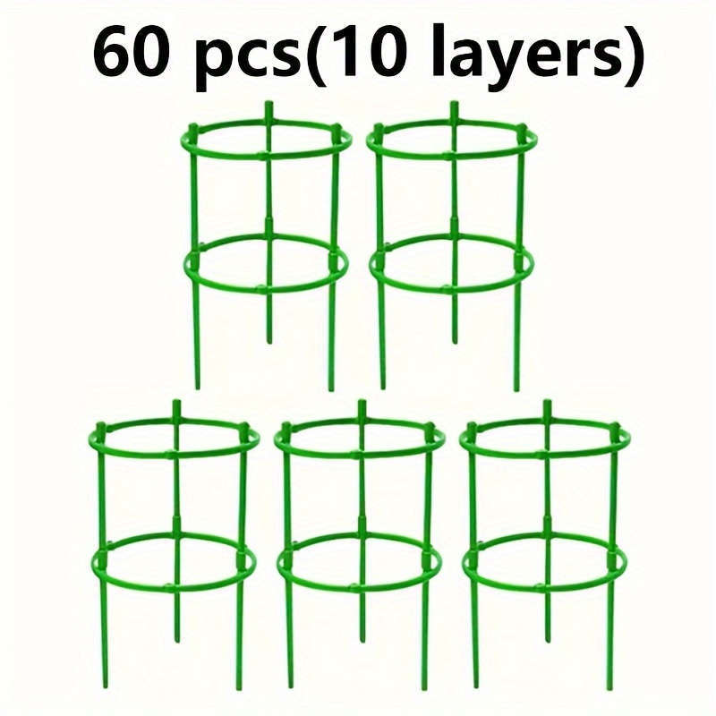 60-Pack Stackable Plastic Plant Support Rings
