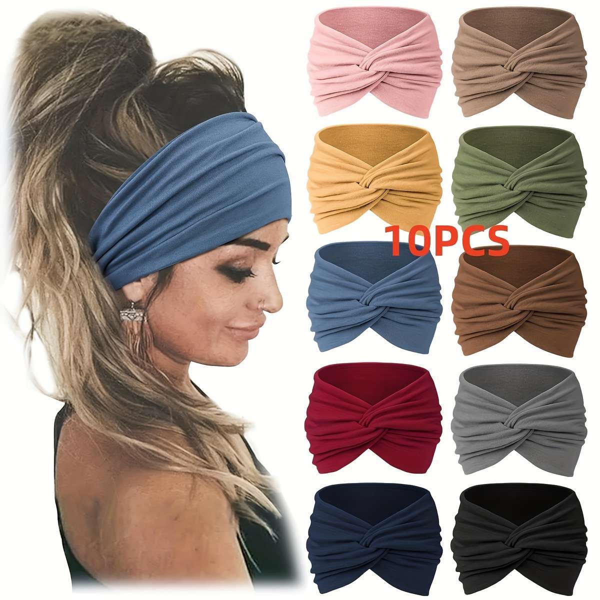 10-Pack Bohemian Wide Headbands