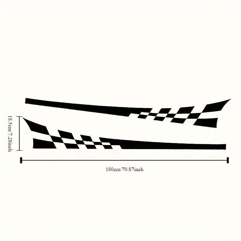 Set of 2 Glossy Checkered Flag Racing Decals - Self Adhesive