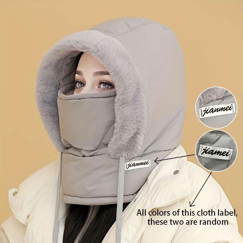 1 Pack Winter Warm Fleece Lined Knit Fabric Polyester Hat