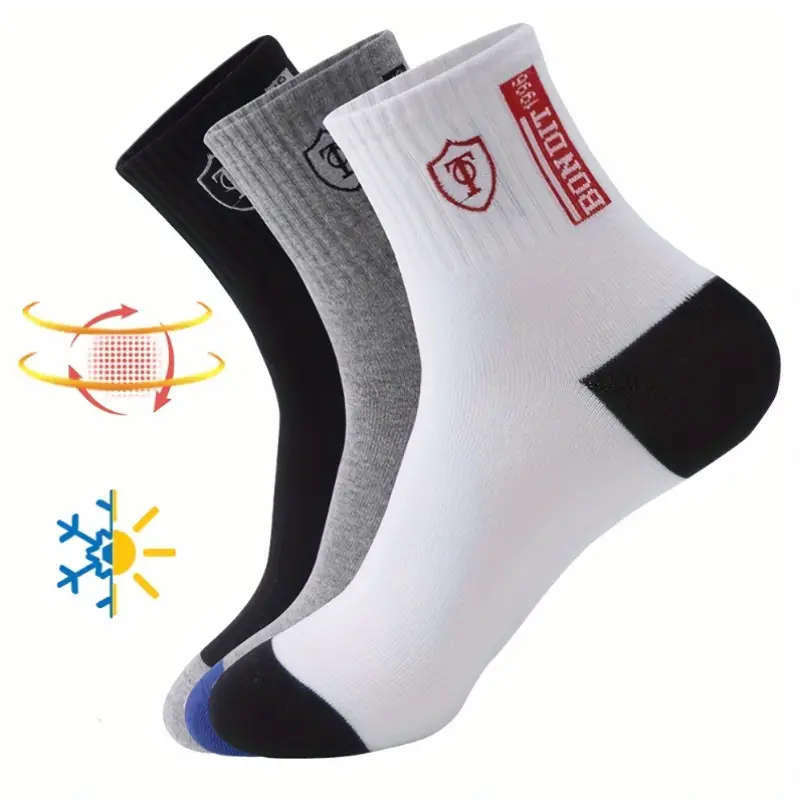 6 Pairs Of Breathable Cotton Sports Socks
