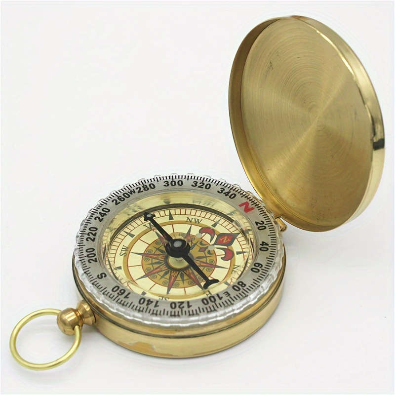 1 Piece Copper Portable Illuminated Compass