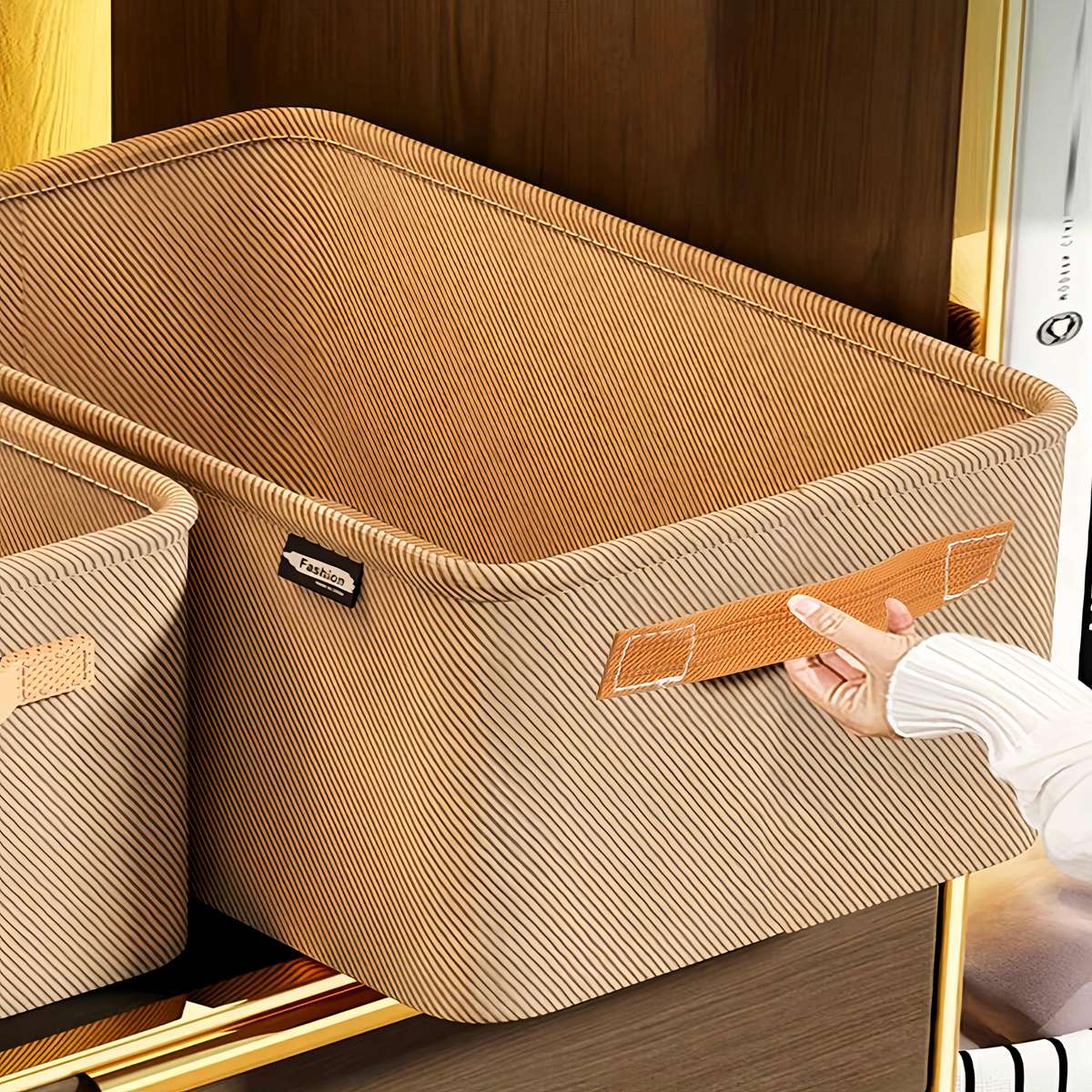 1 Multifunctional Foldable Storage Basket With Handle Design