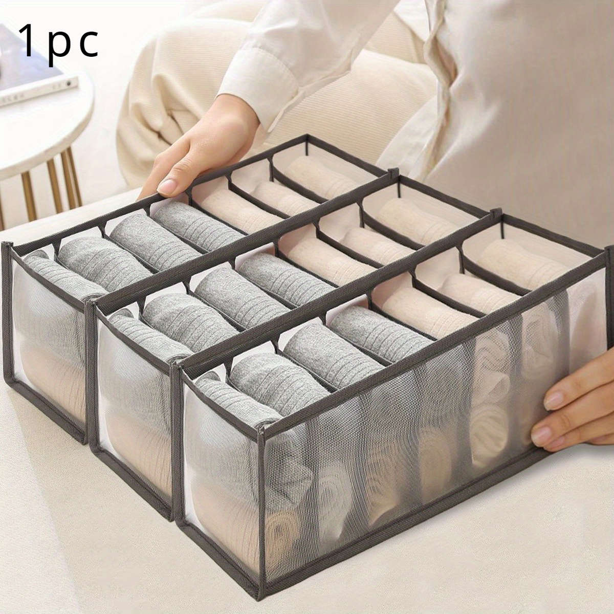 Space-Saving 7-Compartment Underwear And Socks Organizer