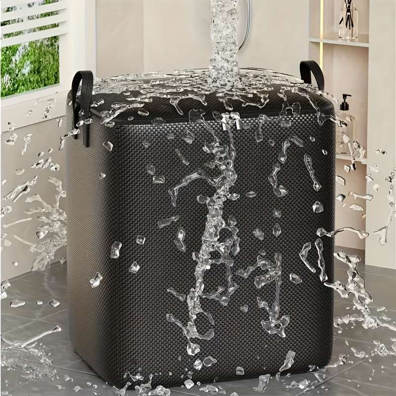 Oversized Black Foldable Storage Bag With Double Zipper