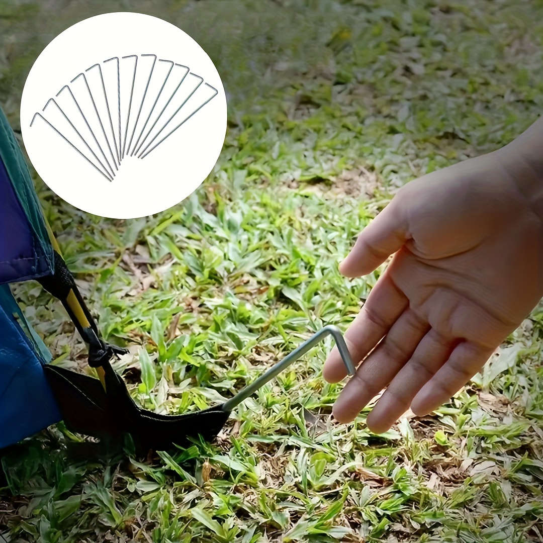 6 Sturdy Metal Tent Stakes
