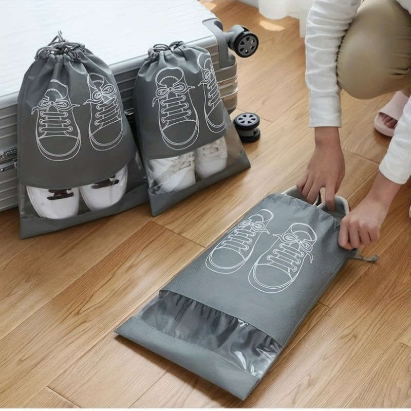5pcDurable Grey Shoe Bag