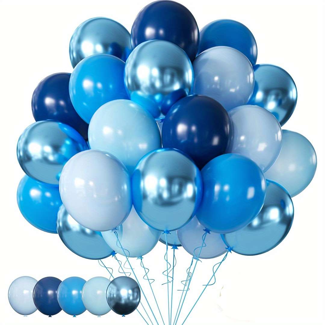50 Blue Latex Balloons