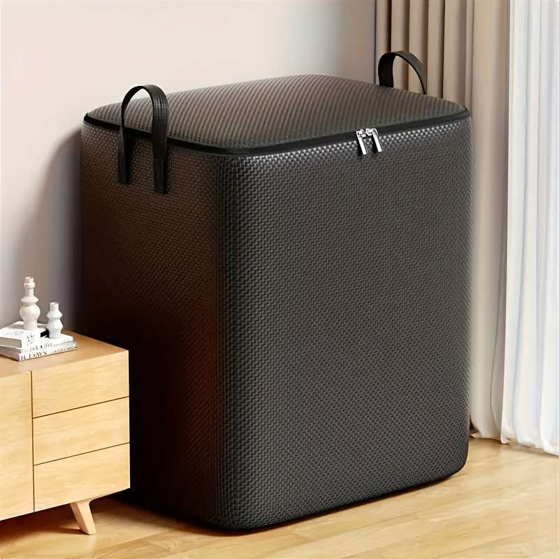 Oversized Black Foldable Storage Bag With Double Zipper