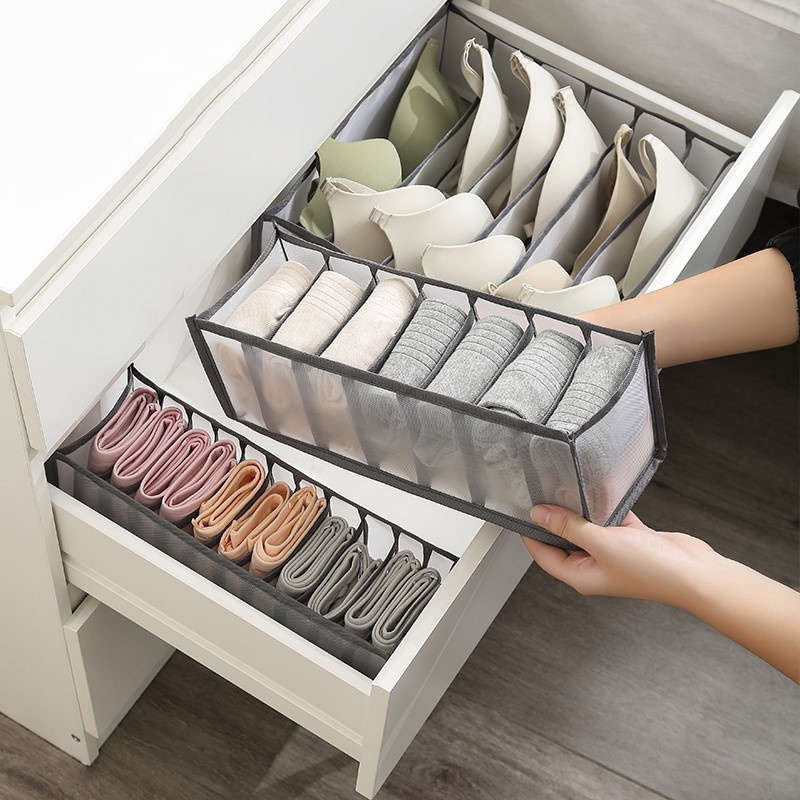 Space-Saving 7-Compartment Underwear And Socks Organizer