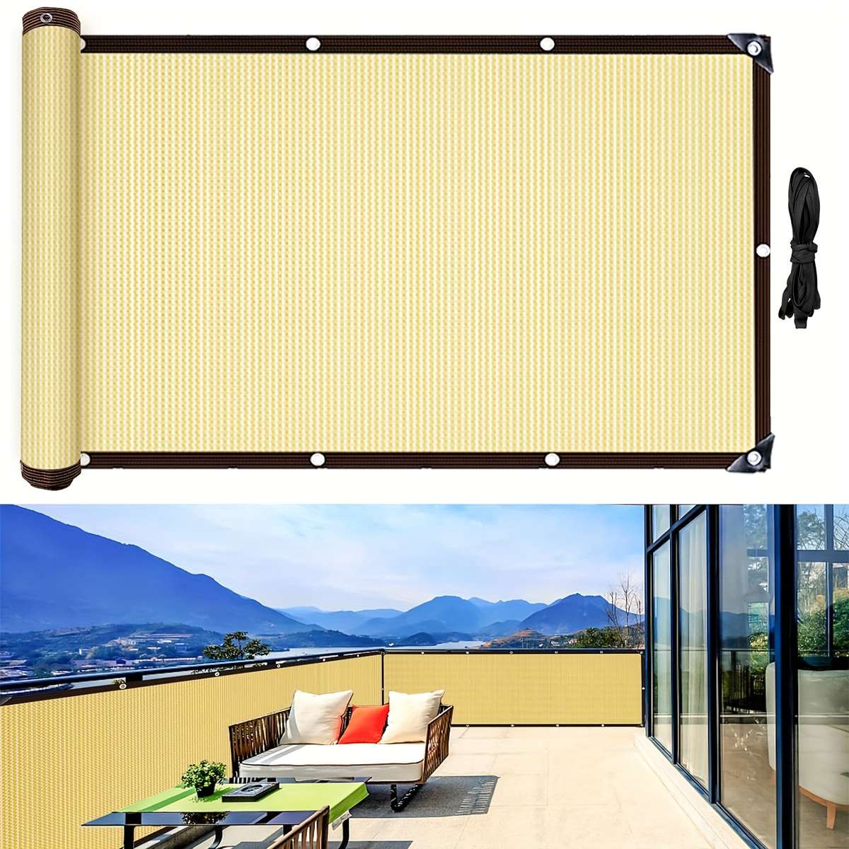 1pcs Yellow Pvc Balcony Privacy Screen