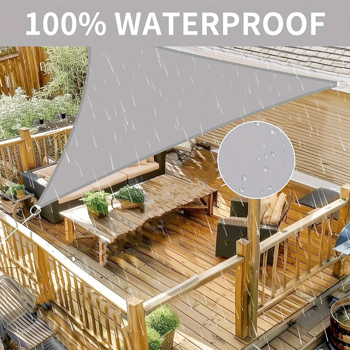 Waterproof Triangular Shade Sail 95% Uv Blocking