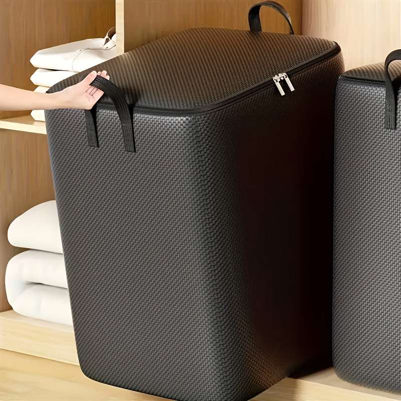 Oversized Black Foldable Storage Bag With Double Zipper