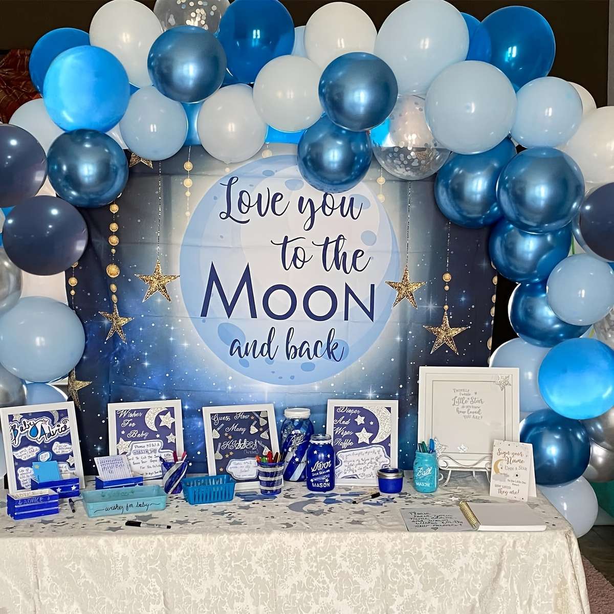 50 Blue Latex Balloons