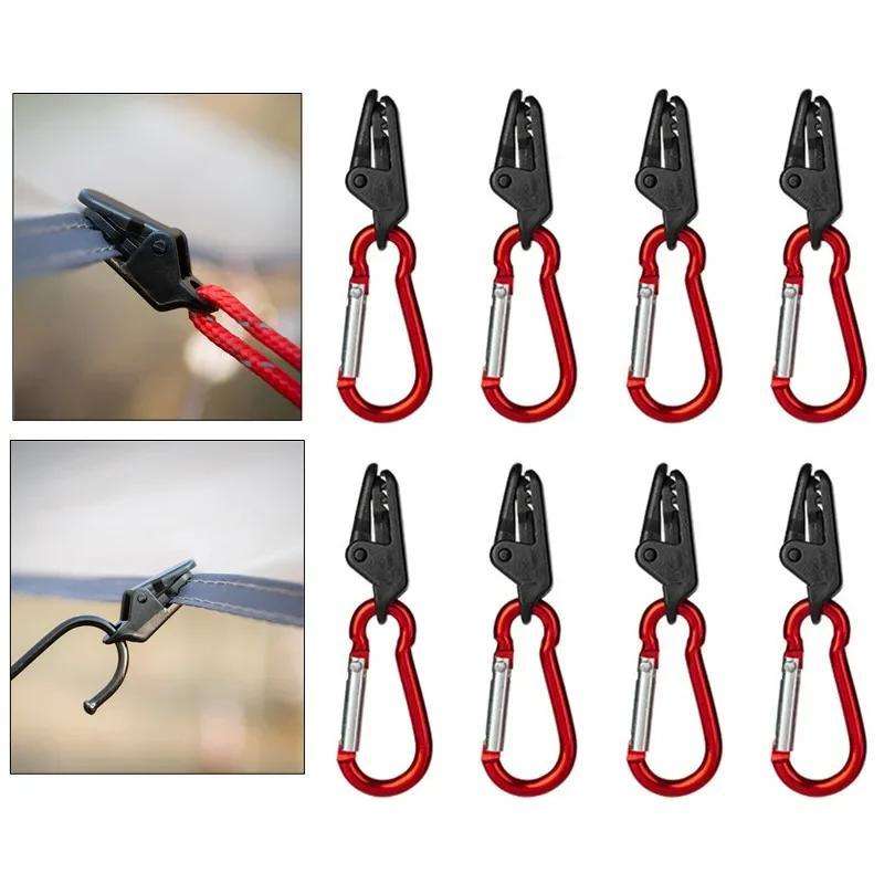 15pcs Durable Stainless Steel Wind Clips With Carabiners