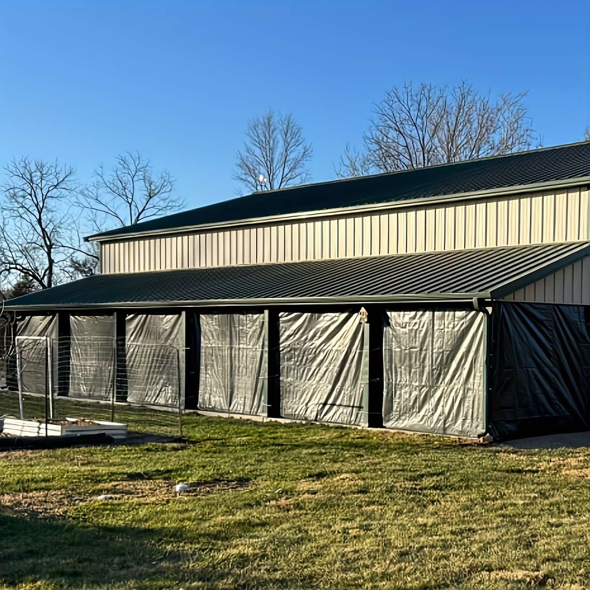Black Waterproof Tarp With Metal Grommets And Reinforced Edges